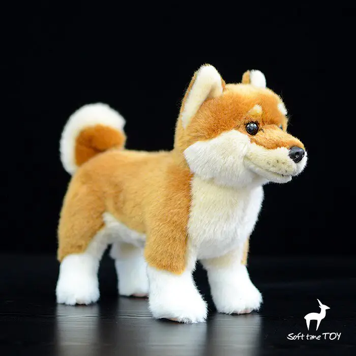 Realistic Japanese Shiba Inu Standing Dog Simulated animals 28cm Knickknack,nicknack,Small ornaments and miniature models