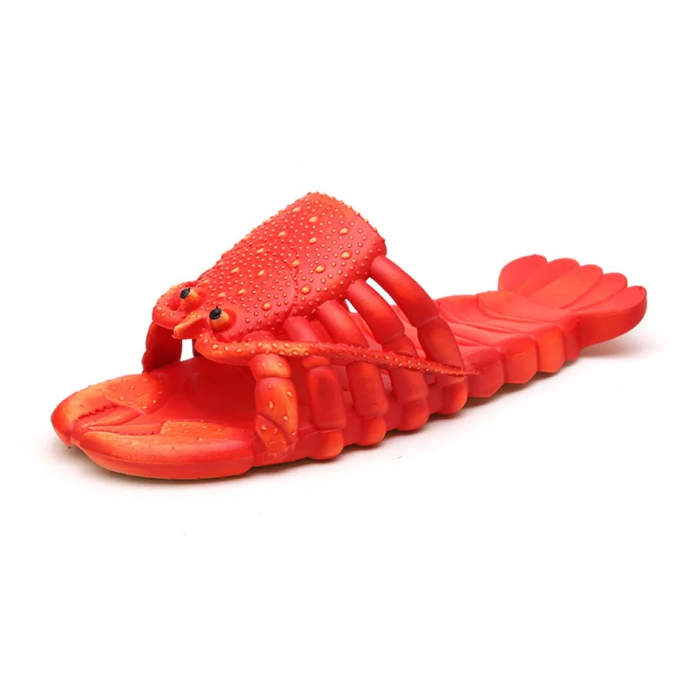 

Creative Non-Slip Lobster Slippers PVC Soft Sole Slides Sandals Funny Beach Wear Shoes Slippers Women Men Couple