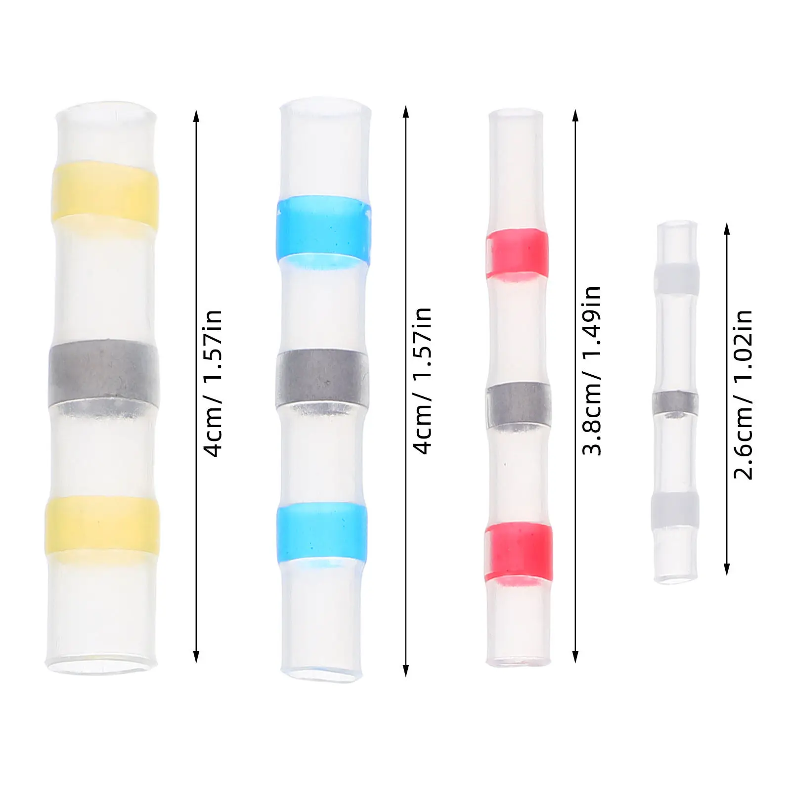 150Pcs Heat Shrink Electrical Butt Connectors Solder Seal Waterproof Insulated Terminals for Automotive Marine Truck Wiring