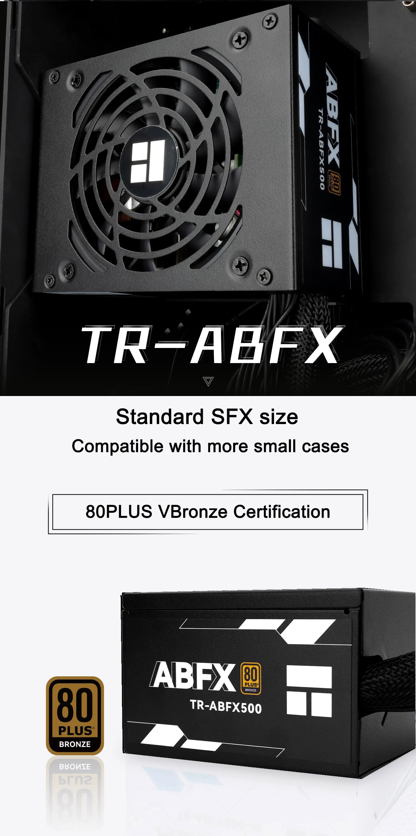 써멀라이트 TR-ABFX 500 SFX 블랙 브론즈 직접 전원 공급 장치, 100
