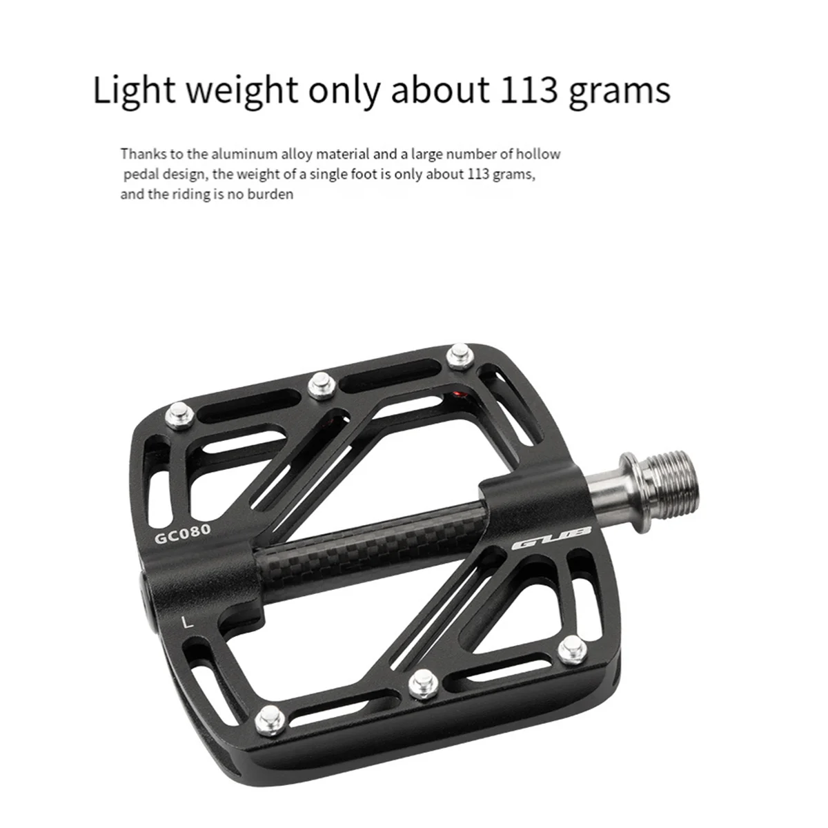 

ABJQ Carbon Fiber Bike Pedal 3 Sealed Bearing Ultralight Bicycle Platform Pedals Non-Slip Widen Bike Accessories