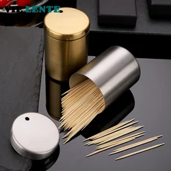 Stainless Steel Toothpick Container Cotton Swab Dispenser Creative Simple Portable Cotton Toothpick Container Storage Box Home