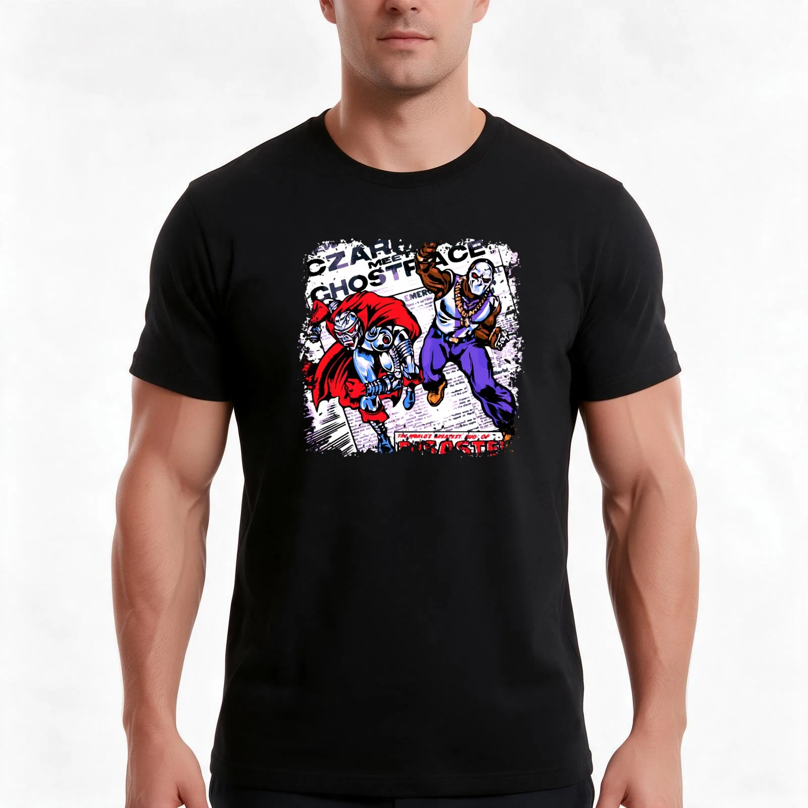 Czárfácé Mééts Ghóstfácé Killáh T-Shirt Summer Casual Cotton Tee Oversized Streetwear Tops Vintage Graphic Print 100% Cotton