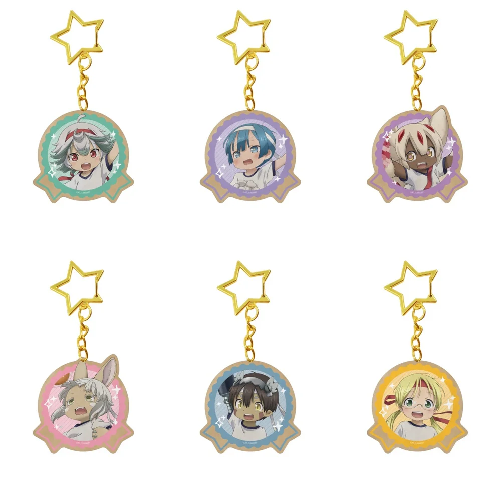 6cm Anime Made in Abyss Acrylic Stand Keychain Characters Ornament Accessories Christmas Collection Gift
