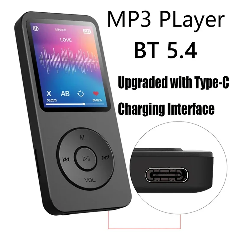 Mp3 Built-in Bluetooth-compatible Music Player 5.4 Portable Music Stereo High Sound Quality Player Support Fm Radio E-book