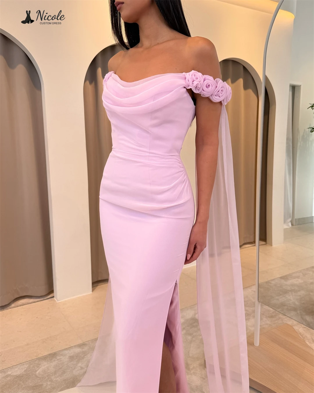 Nicole feito sob encomenda vestidos femininos elegantes para vestidos de festa de casamento mulher 2025 saia rabo de peixe vestido elegante luxo vela baile