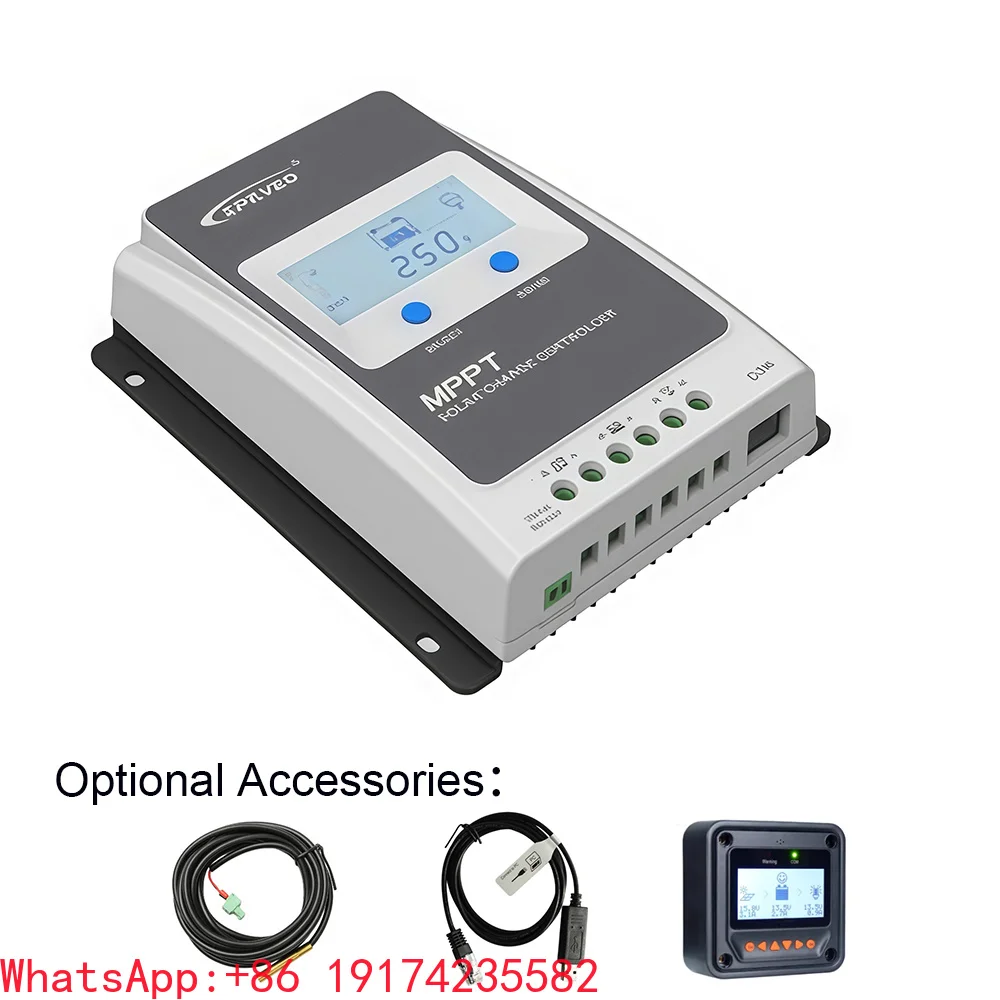 EU US Warehouse 30A MPPT Solar Panel Controller 12V 24V Auto 100V PV Remote Temp.Sensor for Off Grid Solar System