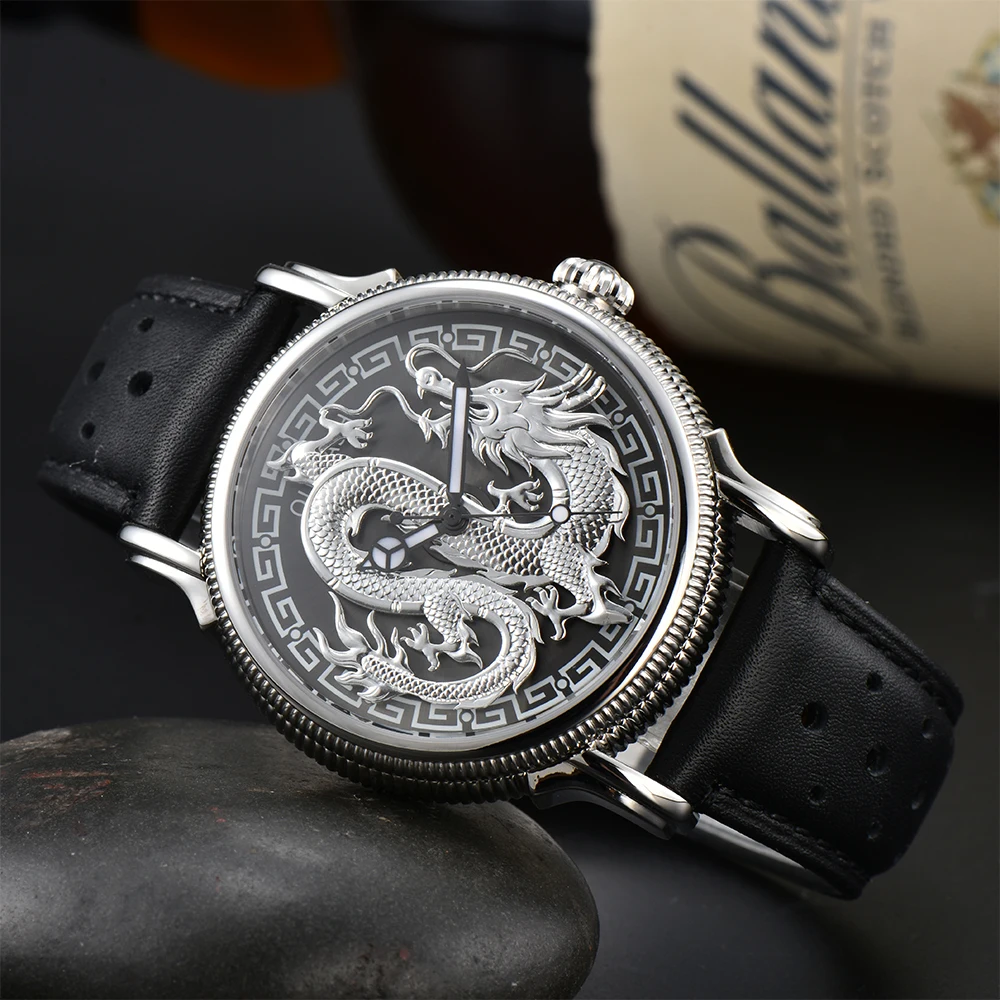 new Man Watch 42.5mm Dragon rotation Watch Miyota8215 Movement watches for men Stainless steel waterproof sapphire glass
