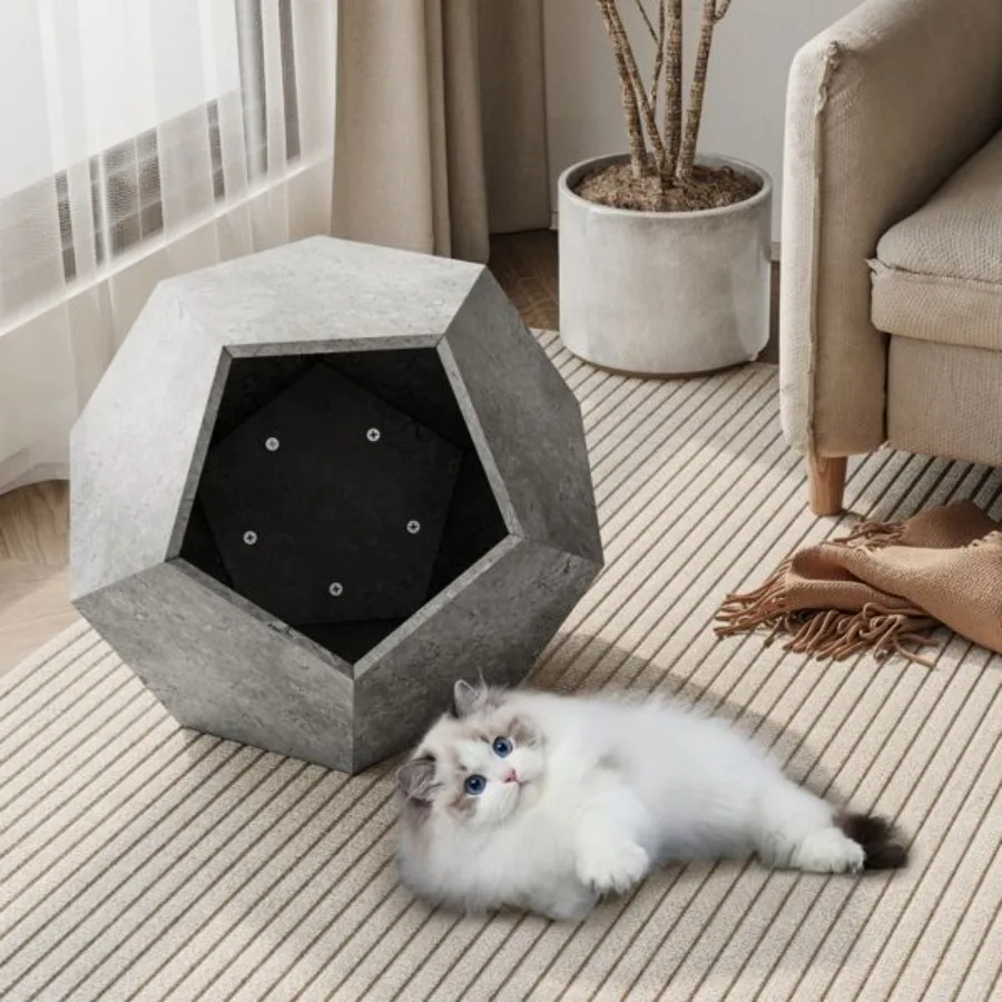 

25.98Modern Pet Furniture Cat Carrier Side Table Sofa Side Table Planter MDF Multifunctional Furniture Cement Gray