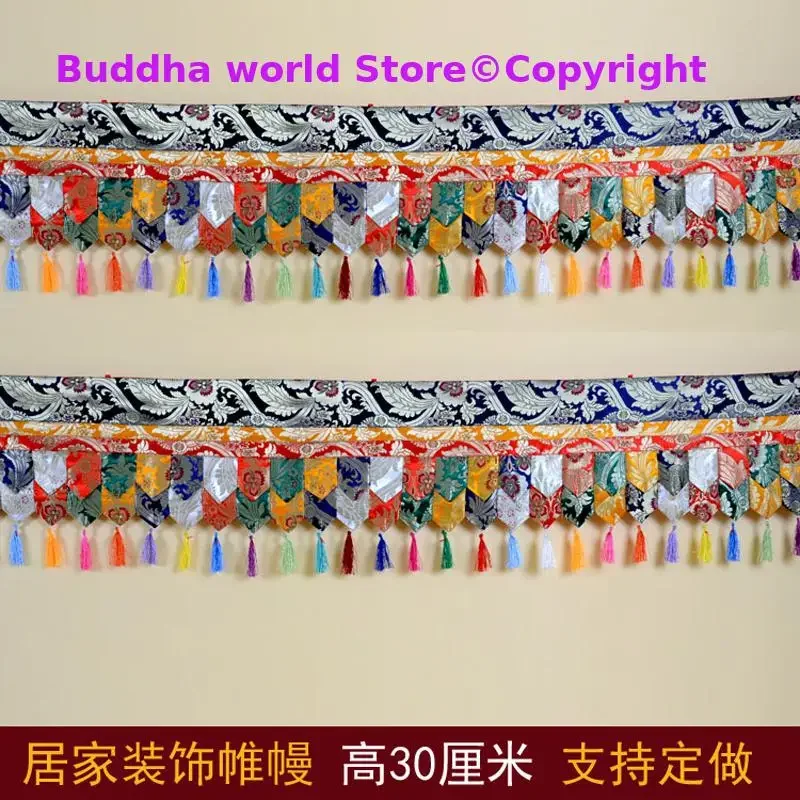 500cm long Wholesale Buddhist supply Buddhism HOME Temple buddha hall Wall Deco Enclosing curtain Tapestry draperies WEI MAN