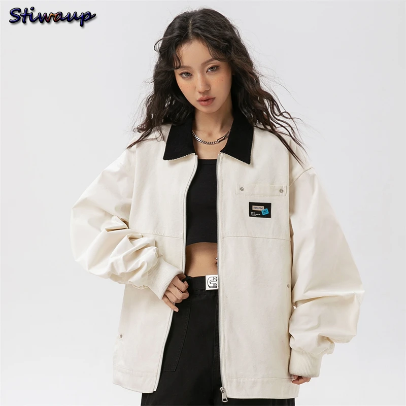 

Female Bomber Jacket Women 100% Cotton Y2k Fashion Korea Women's Spring Plus Size Jackets Bomber Female Trend 2024 Outerwears