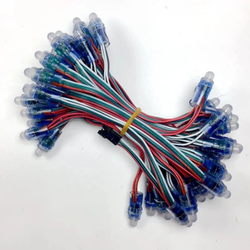 

50 шт. 4 м/6,5 метра DC5V WS2811 полноцветный светодиодный пиксельный световой модуль 12 мм 10 см/15 см провода IP68 водонепроницаемые RGB цифровые светодиодные струны