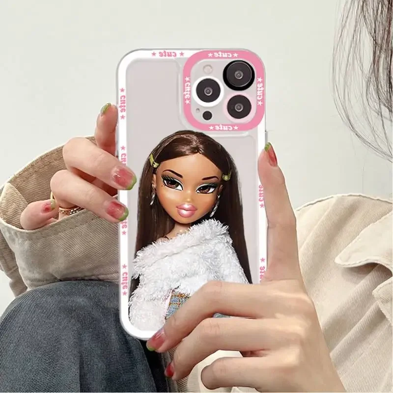 Cute Bratz Doll Phone Case for iPhone 11 12 13 14 15 16 Pro Max Mini Plus 7 8 SE X XS XR Phone Cases