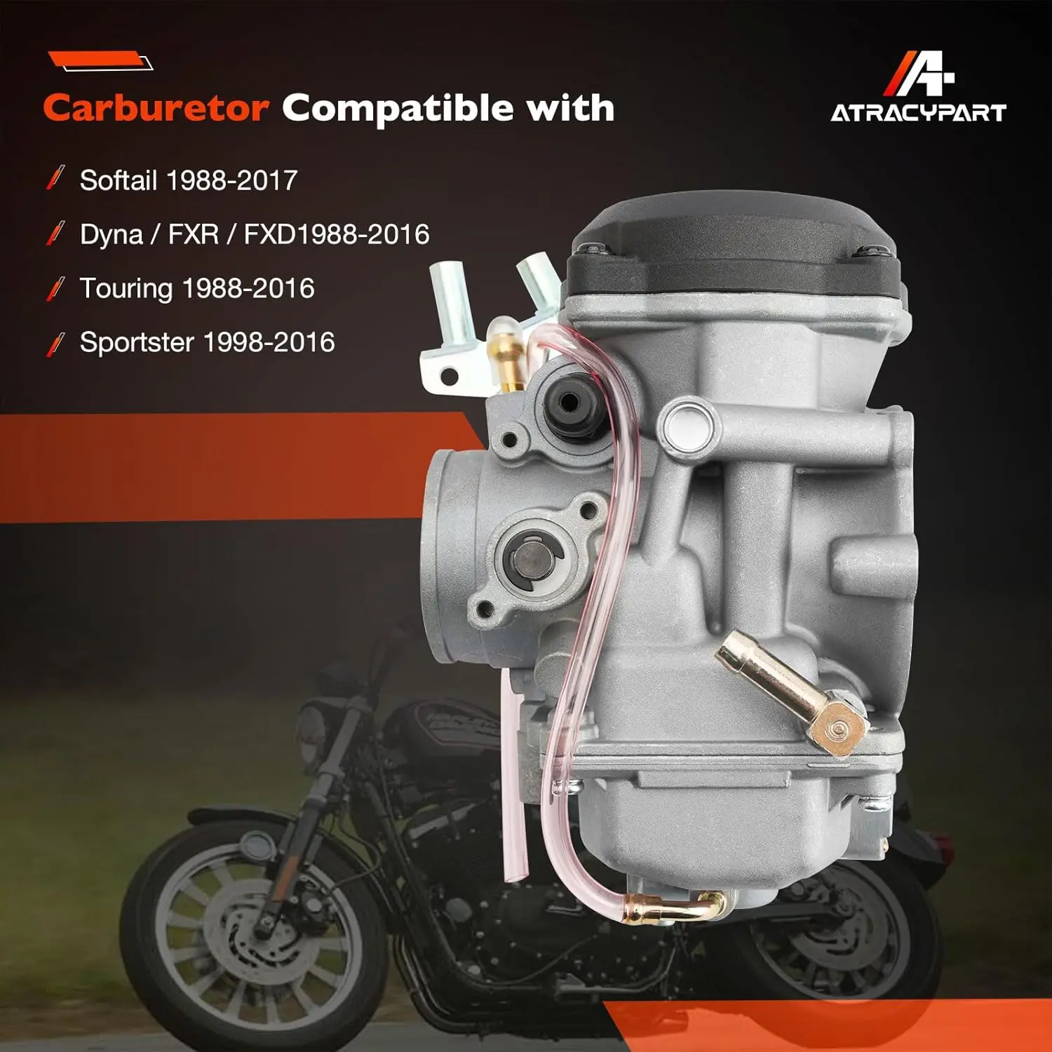 CV40 Carburetor Compatible with 1988-2006 Harley Davidson Sportster 883 1200 XL883 XL1200,1988-2016 Dyna & FXR,1988-2017 Softail