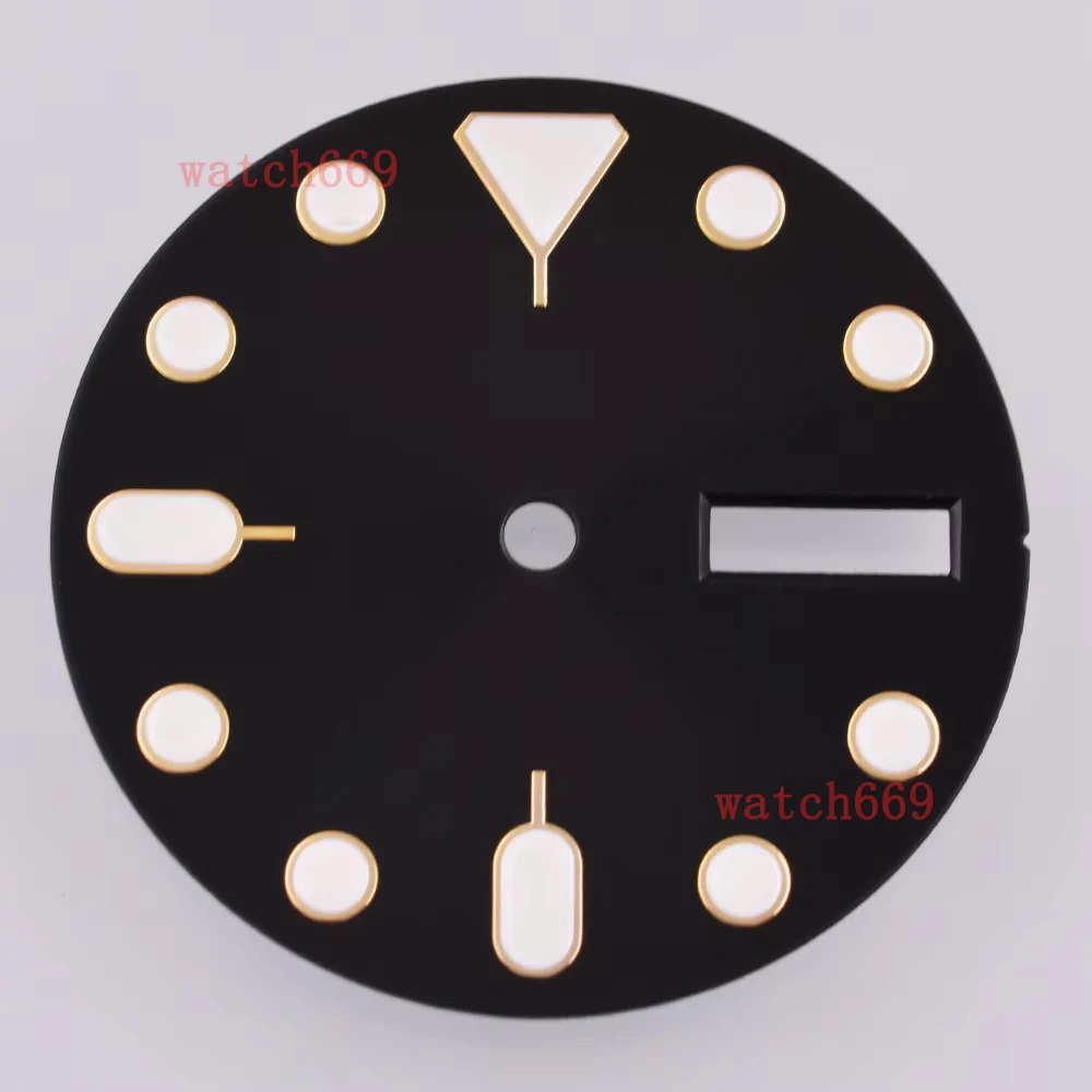 28.5MM Watch Dial Green luminous FIT NH35 NH36 Accessories Movement 3 o'clock 3.8 o'clock Sterile Watch Dial