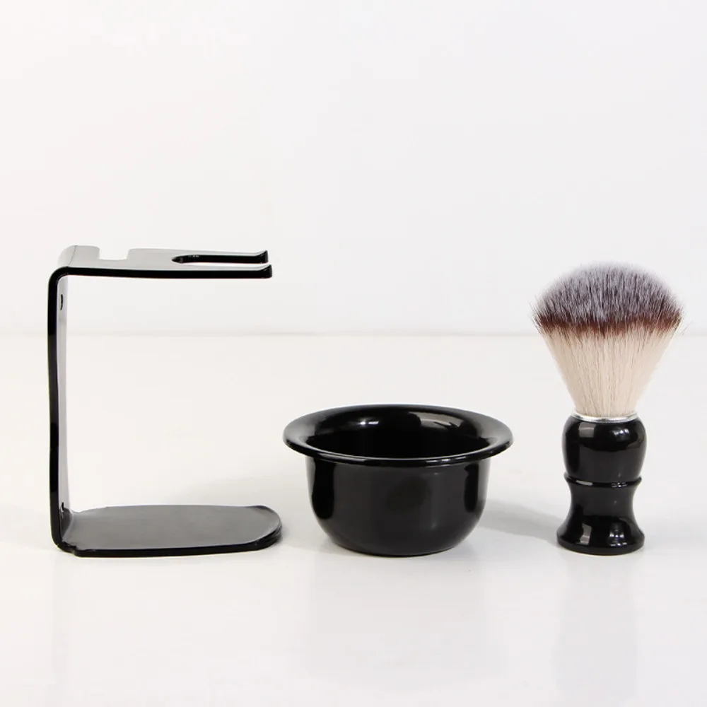 

3pcs/set Professional Shaving Brush Set Anti-Static Beard Brush 3-in-1 Shaving Set Durable Soft Shaving Brush Bowl and Stand