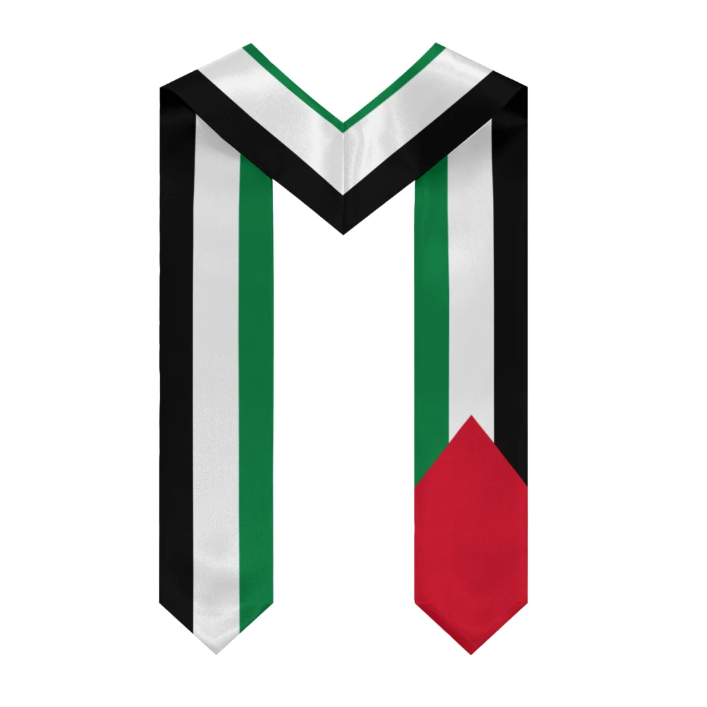 More design Graduation shawl Palestine & United States Flag Stole Sash Honor Study Aboard International Students