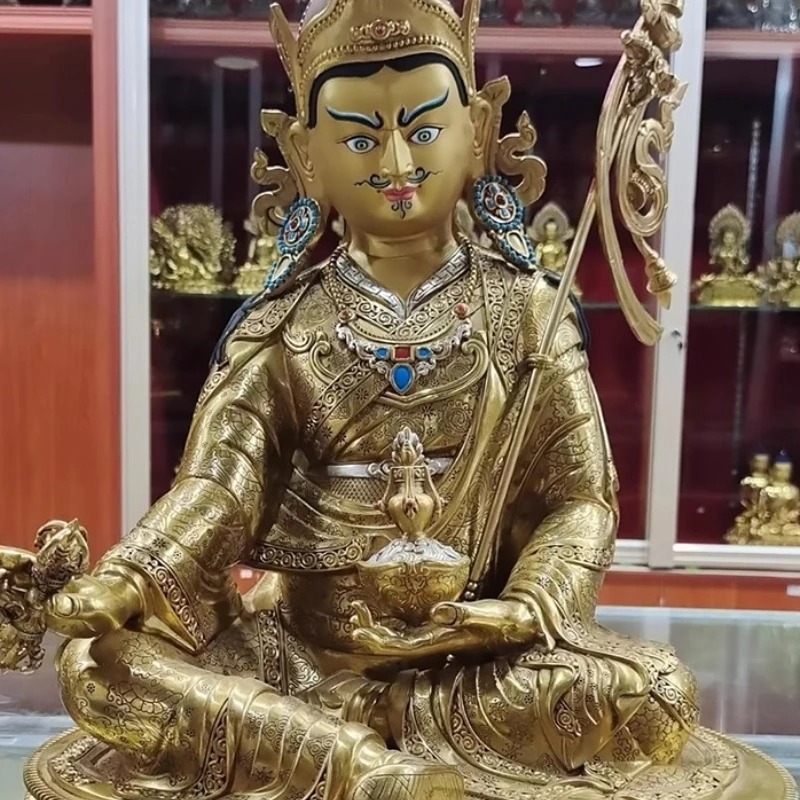 Picture 7: Nepal Tibet Craft Tibetan Vajrayana Golden Lotus Copper Handmade Carving Statue