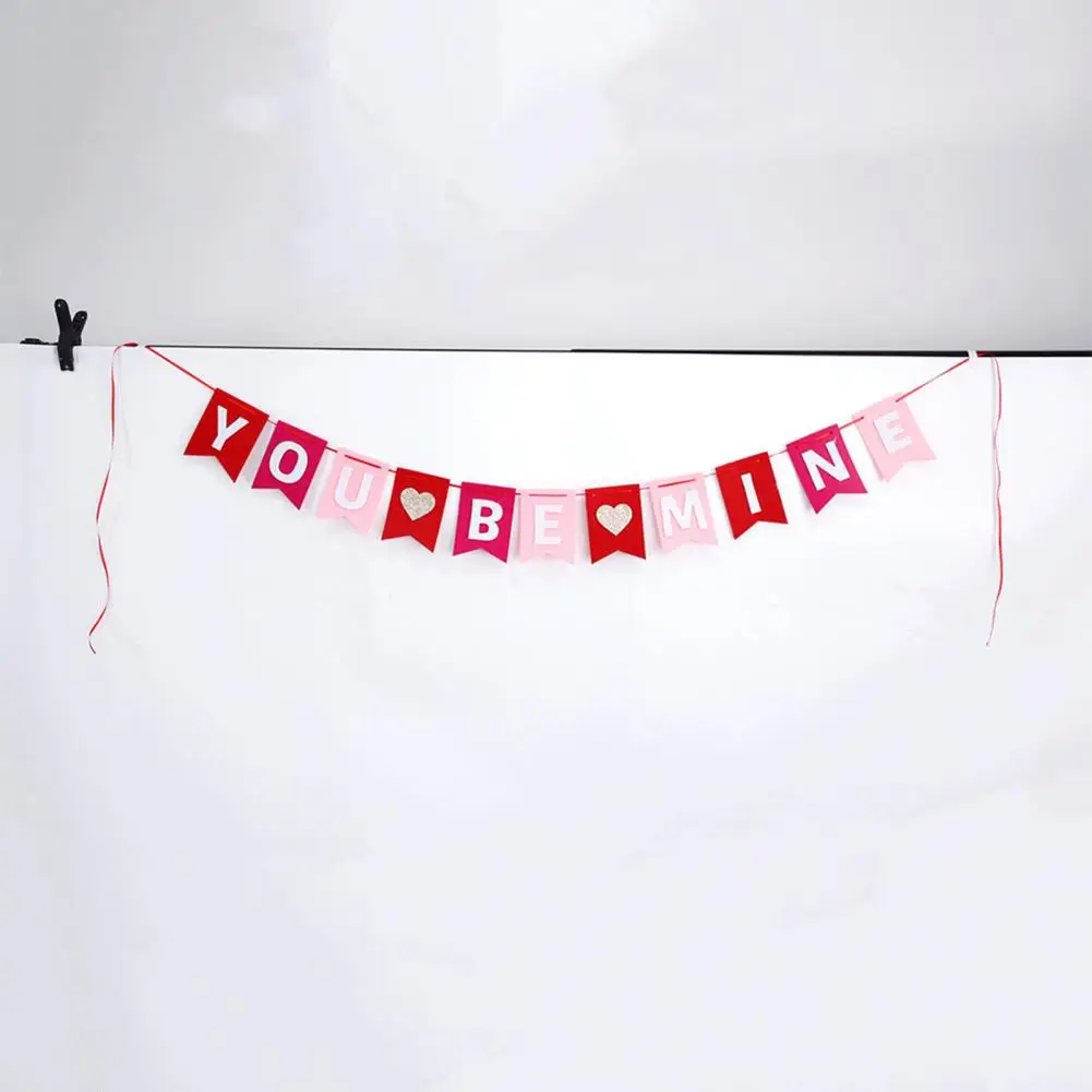 Valentine Day Decoration Happy Valentine Day Valentine's Day Set with Romantic Red Pink Love Heart Glitter Letter Foldable