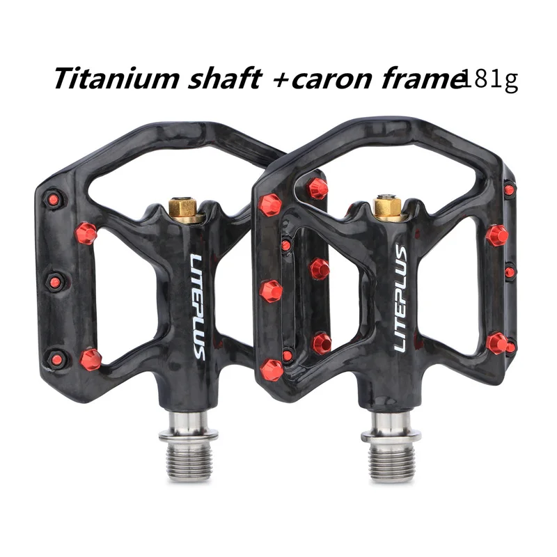 Bicycle Carbon Pedal Titanium Axis for Brompton for Road bike Pedal Ultra Light 3 bearing Anti-skid pedal MTB