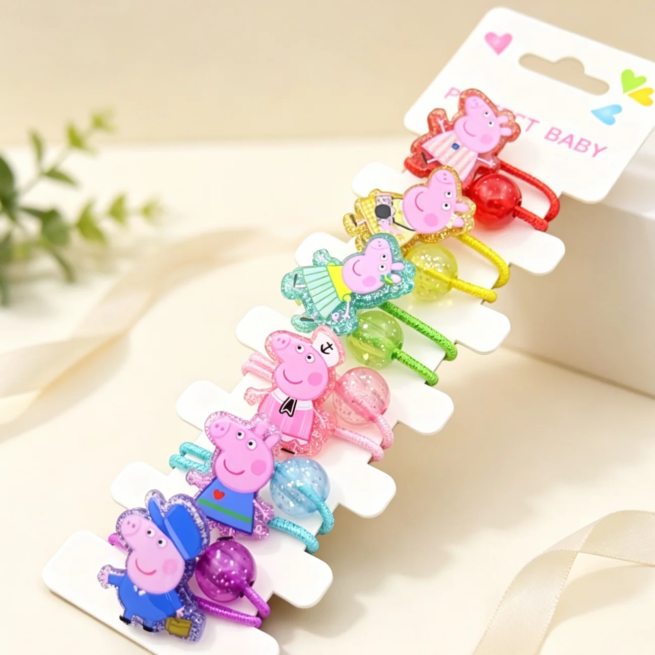 6 Pcs Hair Accessories Cartoon Animal One Card 6 Hair Bands Rubber Bands Birthday Set, Company Party Small Gift, Best Holiday