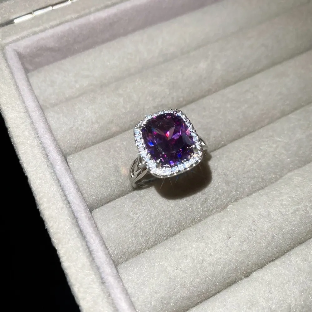 فريدة من نوعها كبيرة مربع كريستال حلقة مفتوحة الزركون خمر حجر الراين خواتم افتتاح أنيقة مبالغ فيها حلقة مأدبة