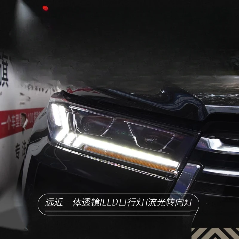 Suitable for  Toyota 18-21 New Highlander Headlight Assembly Modified LED Running Blue Daytime Running Light Headlight