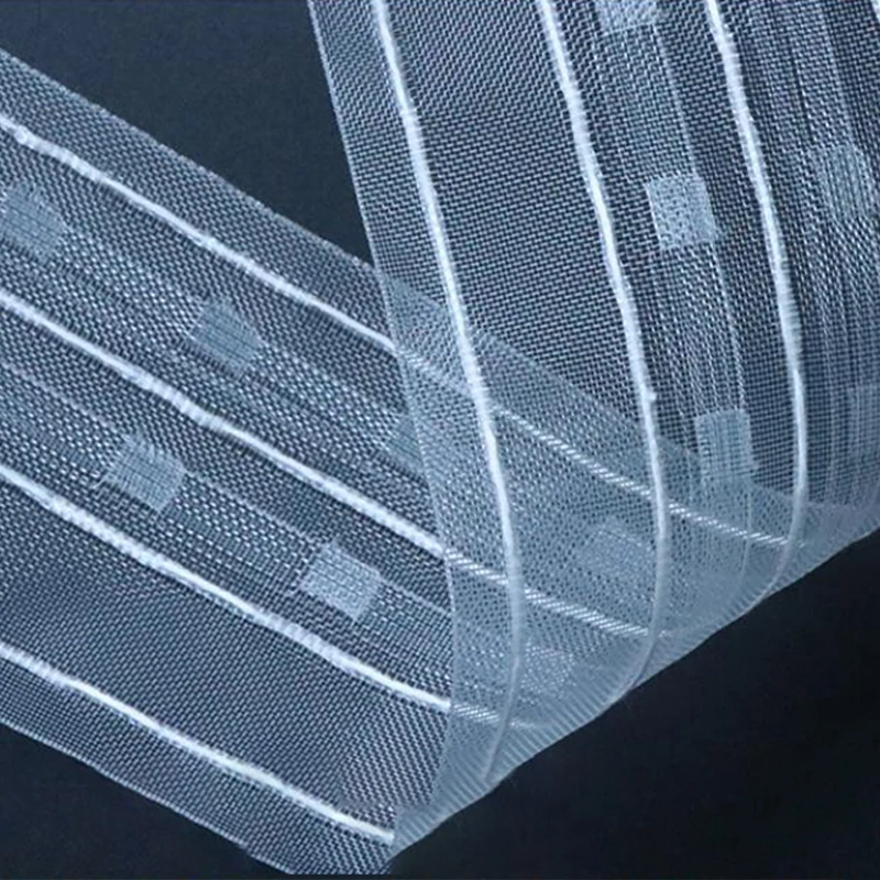10/20M Transparent Curtain Heading Tape With Rod Pocket For DIY Pleated Folds Pull Ribbon Nylon Curtain Installation Home Decor