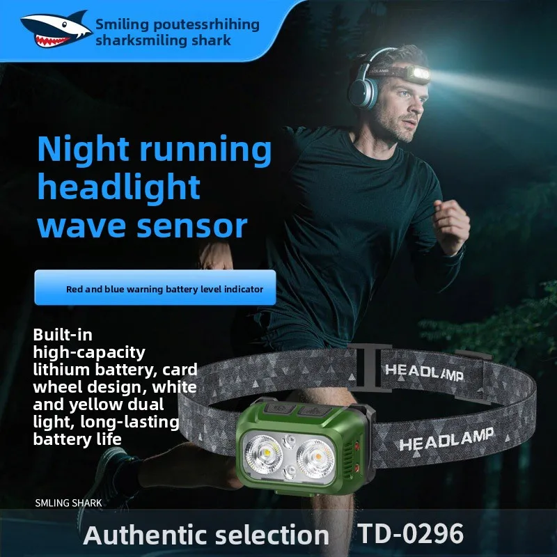 New Outdoor Compact Mini Induction Headlight USB Rechargeable Multi Speed Adjustable Light Source for Night Running and Walking