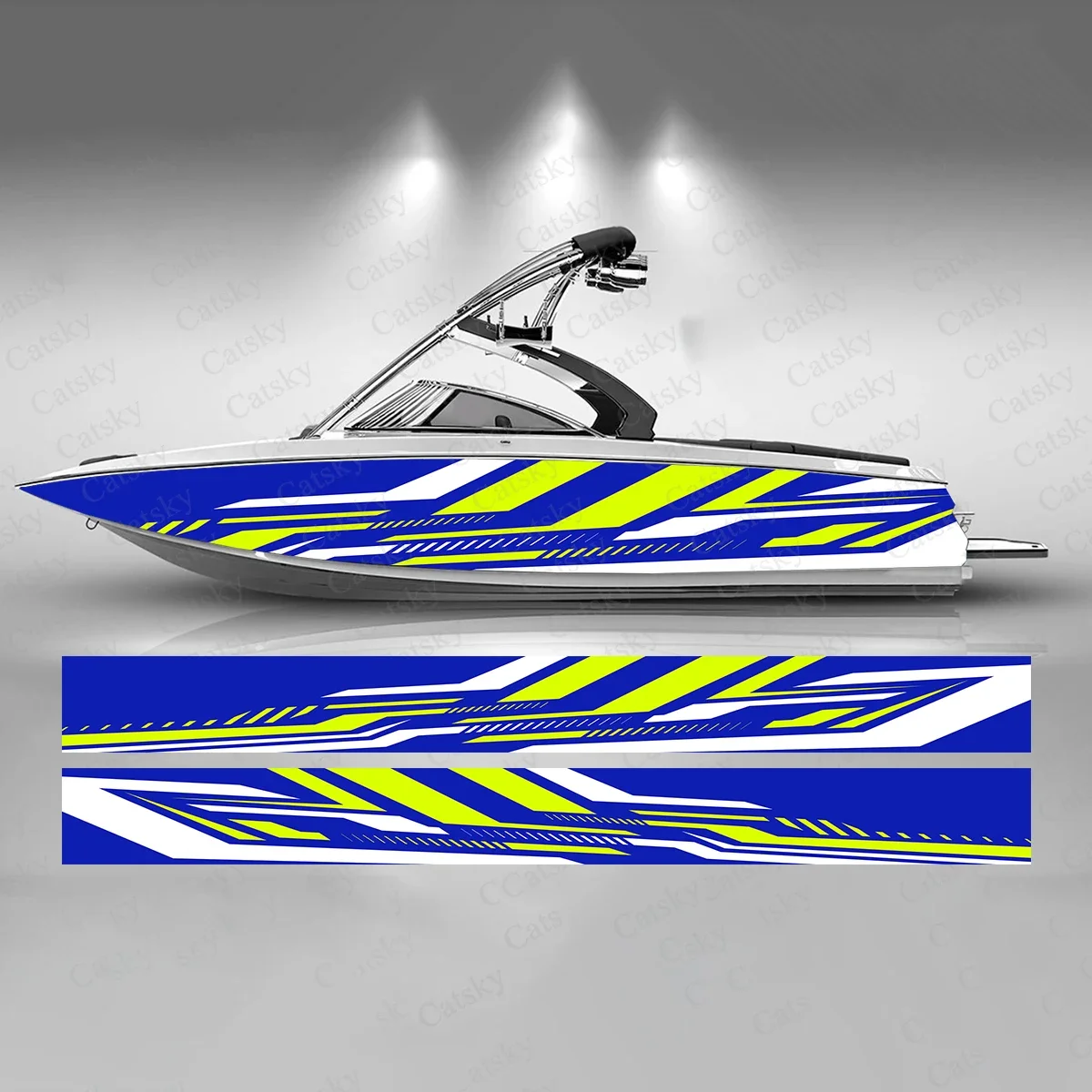 

Abstract Racing Geometry Boat Sticker Fashion Custom Fish Boat-Sticker Vinyl Waterproof Boat Wrap Graphic Boat Wrap Decal