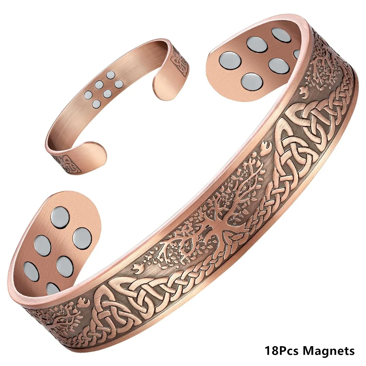 Vintage 18Pcs 3500 Gauss Strong Magnetic Therapy Open Cuff Bracelet