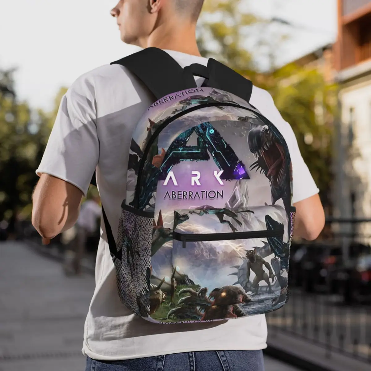 Women Men Ark Survival Evolved Aberration Poster Backpack Daypack Large Capacity Kids BookBag School Bag Shoulder Bags