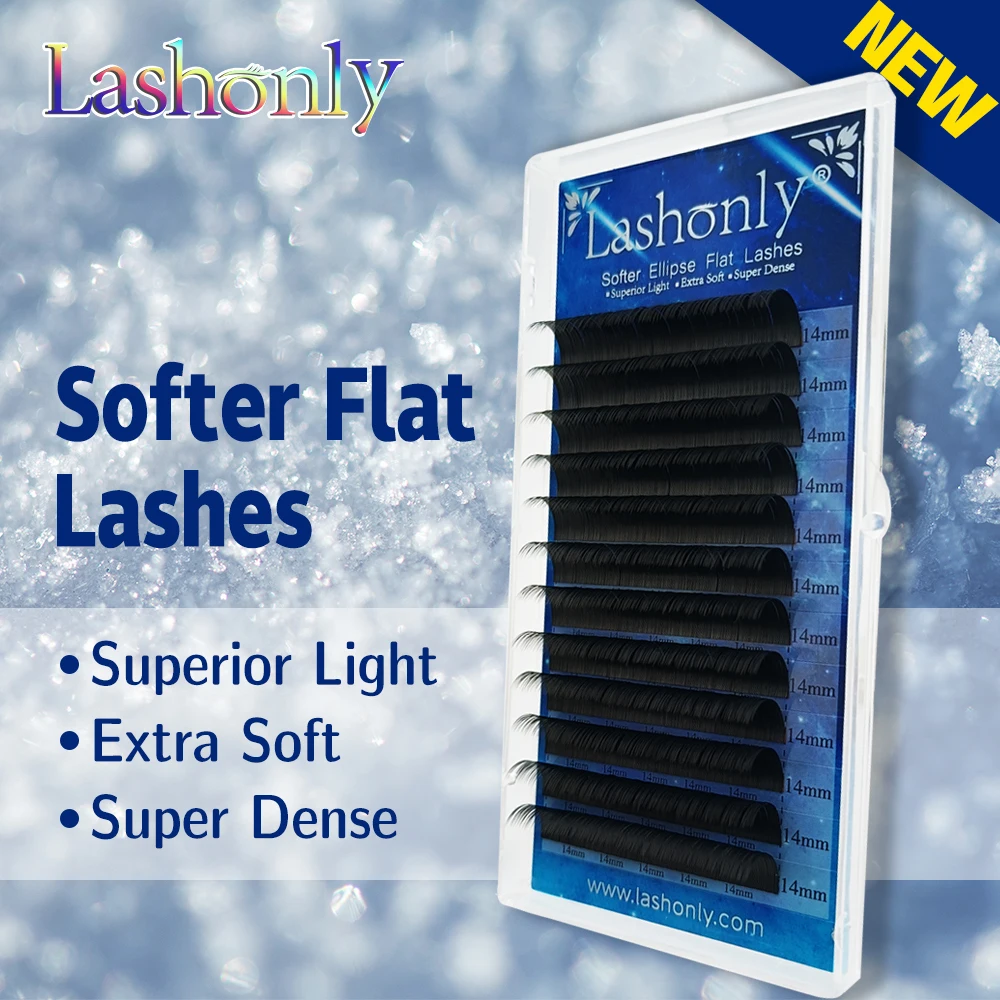 Lashonly Weicher Ellipse Flache Wimpern Verlängerung Großhandel Kaschmir Nerz Split Tipps Matte Falsche Wimpern Extensions Liefert Volumen – Detail 1