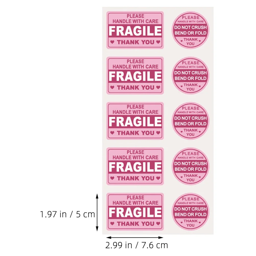 

50 Sheets Warning Labels Transportation Stickers Packaging Adhesive Sealing Moving Decals Lightweight Shipping Fragile Decals