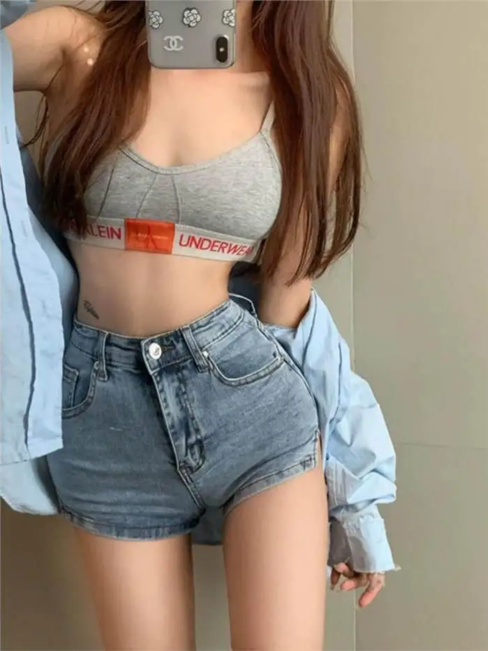 Hot Girl Tight Fit Denim orts Women Summer Thin High Waist Slim Elastic A-Line Sweet And Spicy Hot Pants Cotton Stretch Denim