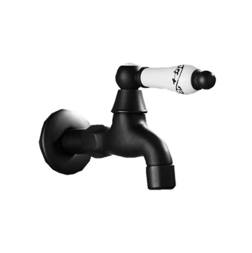 Black mop pool faucet single cooling fast boiling water faucet full copper body mop pool atomizing faucet plus long