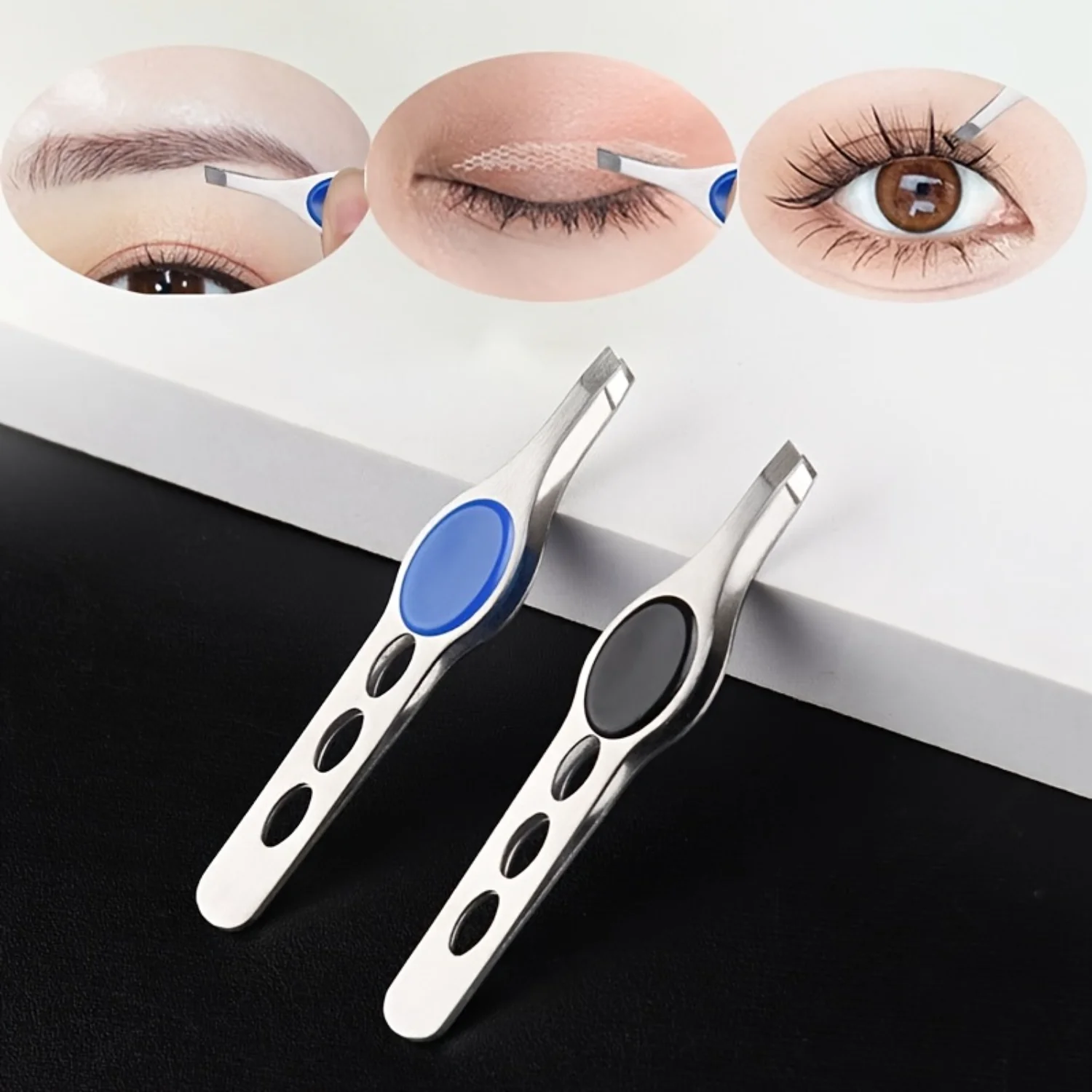 1/2PCS Multifunctional Eyebrow and Beard Grooming Tool - Durable Stainless Steel Construction, Precise Tweezers, , Three-H