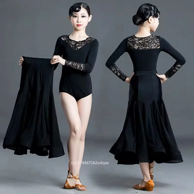 new-high-end-modern-dance-costumes-children's-adult-performance-skirts-waltz-practice-ballroom-dance-skirts