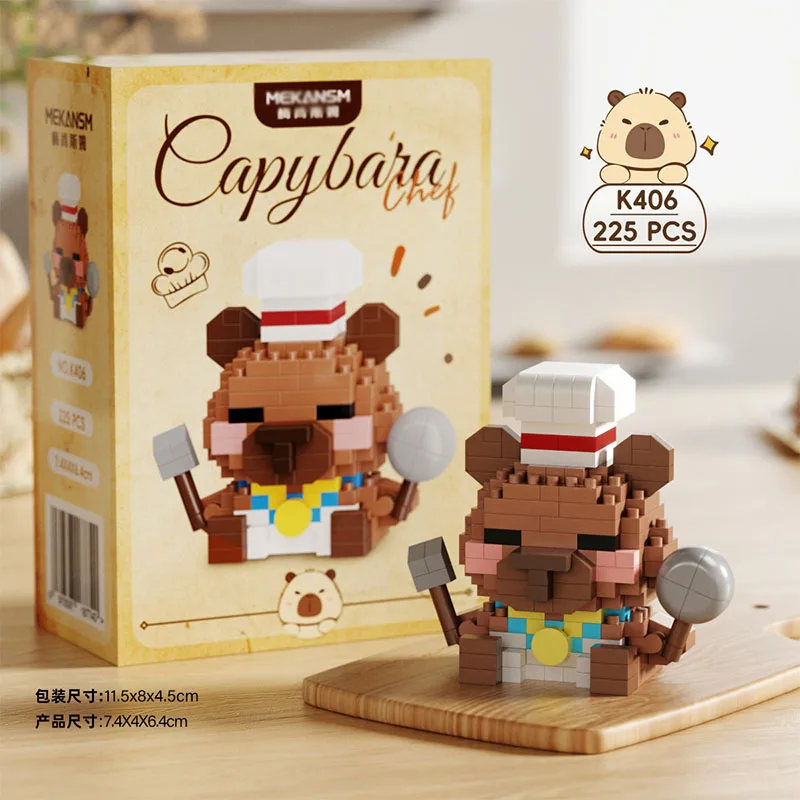 Cute Capybara DIY Small Building Blocks Anime and Cartoon Assembly Action Models Decorative Toys and Birthday Surprise Gifts