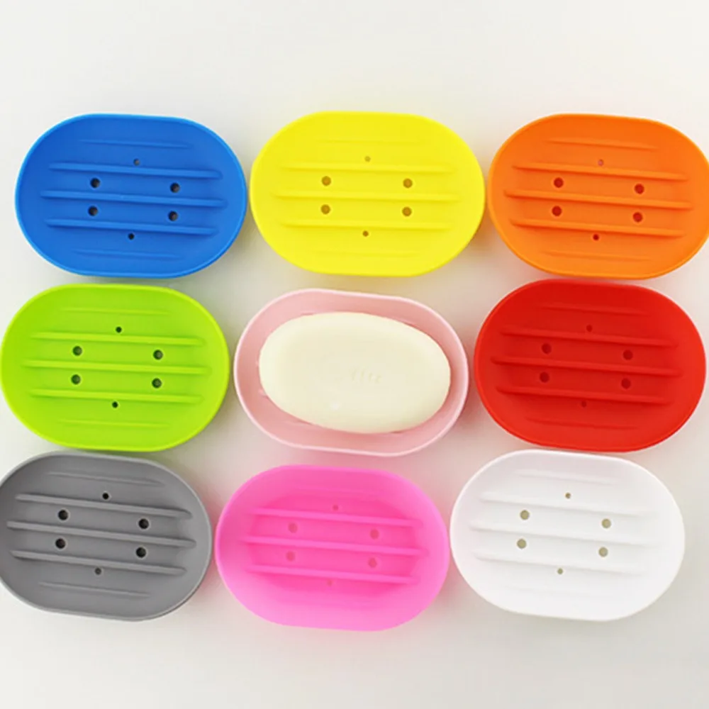 Practical Silicone Soap Dishes Self Draining Multipurpose Soap Holder Easy to Clean Soap Storage Rack Kitchen Sink