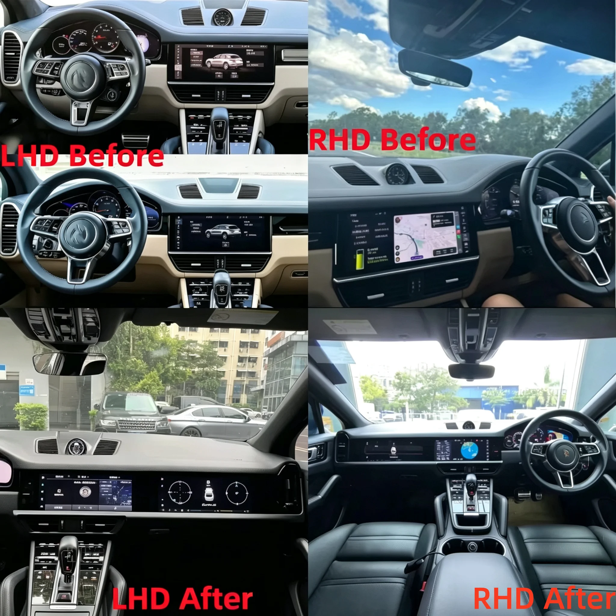 Dual System Car Multimedia Player Stereo GPS Dual Screen Android Auto Carplay For Porsche Cayenne PCM 5.0 2018-2023 Head Unit