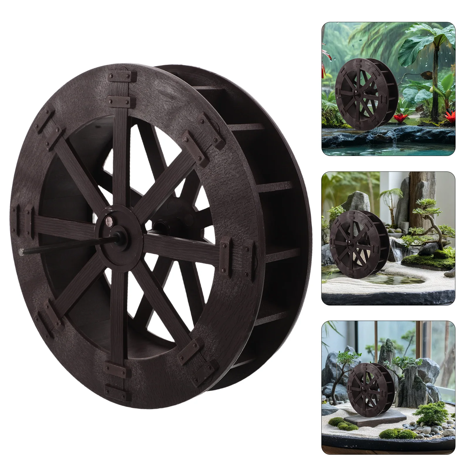 22cm Fountain Water Wheel DIY Wide Water Wheel Rotatable Waterwheel Sculpture Table Fountain Accessory For Fish Tank Bonsai - Image 5