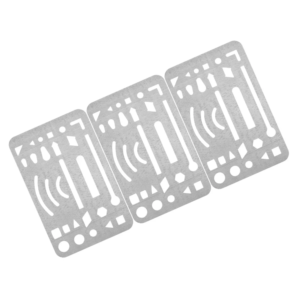 3 Pcs Stainless Steel Erasing Shield Drawing Template Craft Drafting Tool Engineering Tools Metal Eraser Rulers Drafting