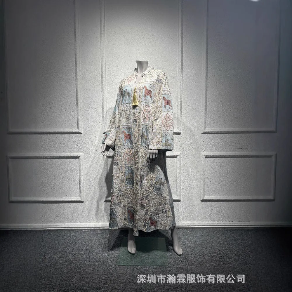 Women's Dress Ethnic Style Robe Jalabiya Dress Elegant Style Design Sense Light Luxury Evening Gown Beach Dress Embroidered Robe