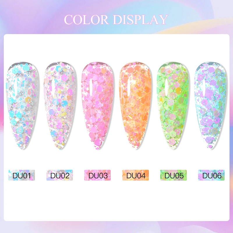 Mtssii Colorful Star Sequins Gel Nail Polish 8ML Semi Permanent Varnish Hybrid Soak Off UV Nail Gel For Manicure