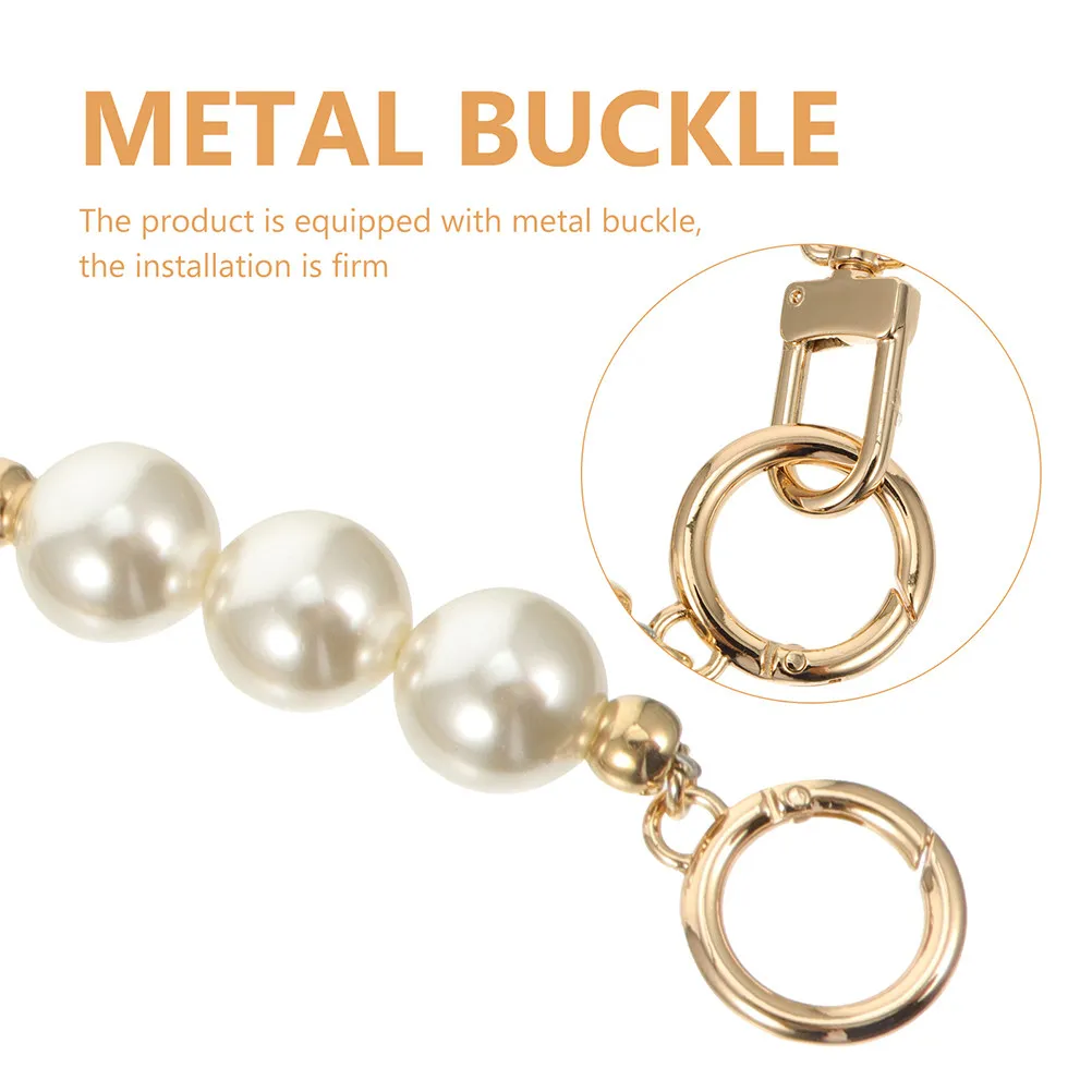 1Pcs Metal Bag Chain Pearl Decorative Shoulder Chain DIY Replacement Extension Strap for Clutch Handbag Fashion Accessories