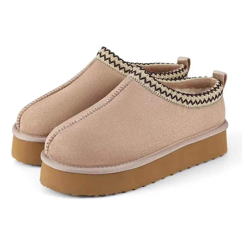 Crestar-Zapatillas de invierno para mujer, zapatos clásicos de marca a la moda, cálidos, con suela gruesa, botas de nieve cortas de felpa para exteriores e interiores