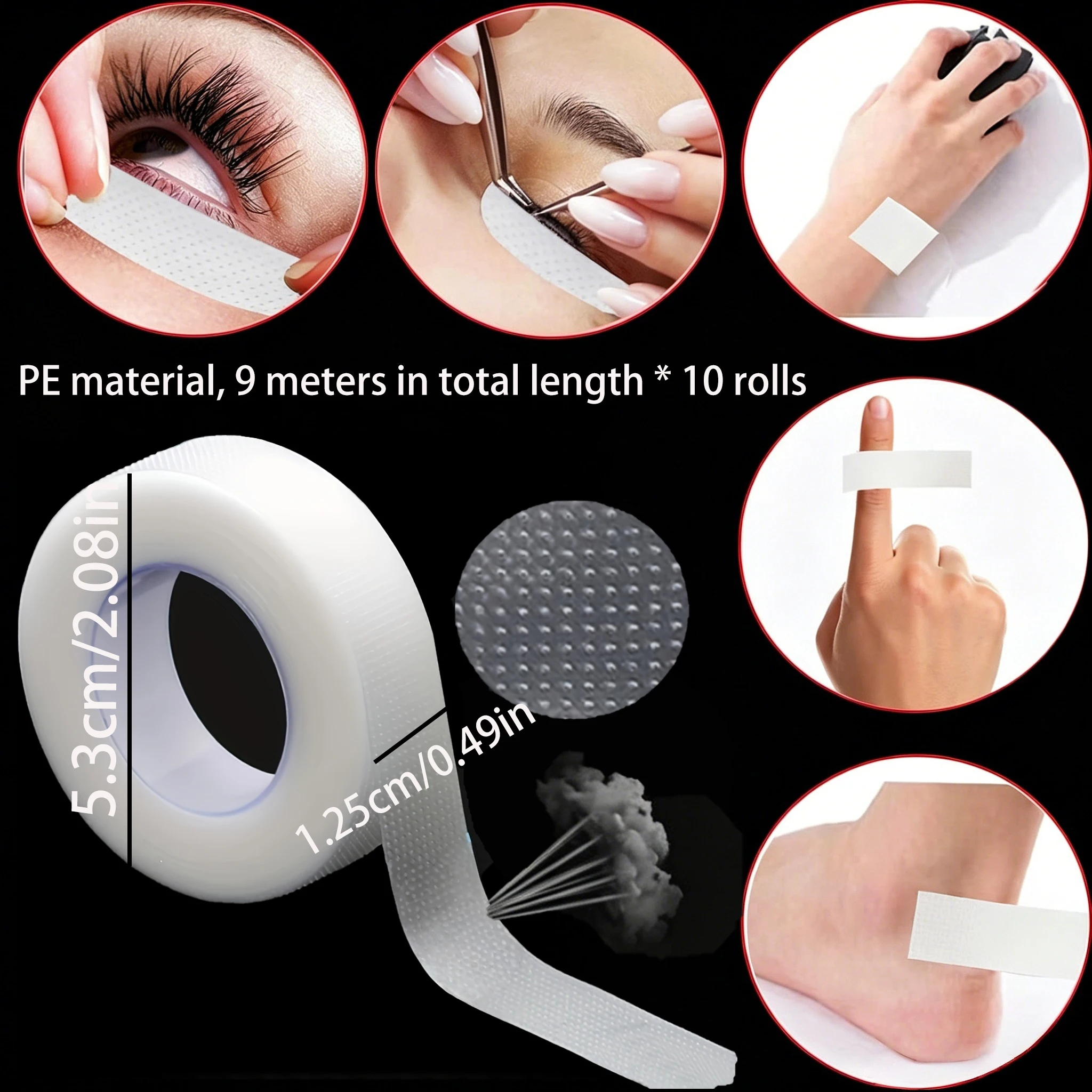10 Rolls 9m PE Eyelash Extensi - Tape Breathable Lash 评论和价格