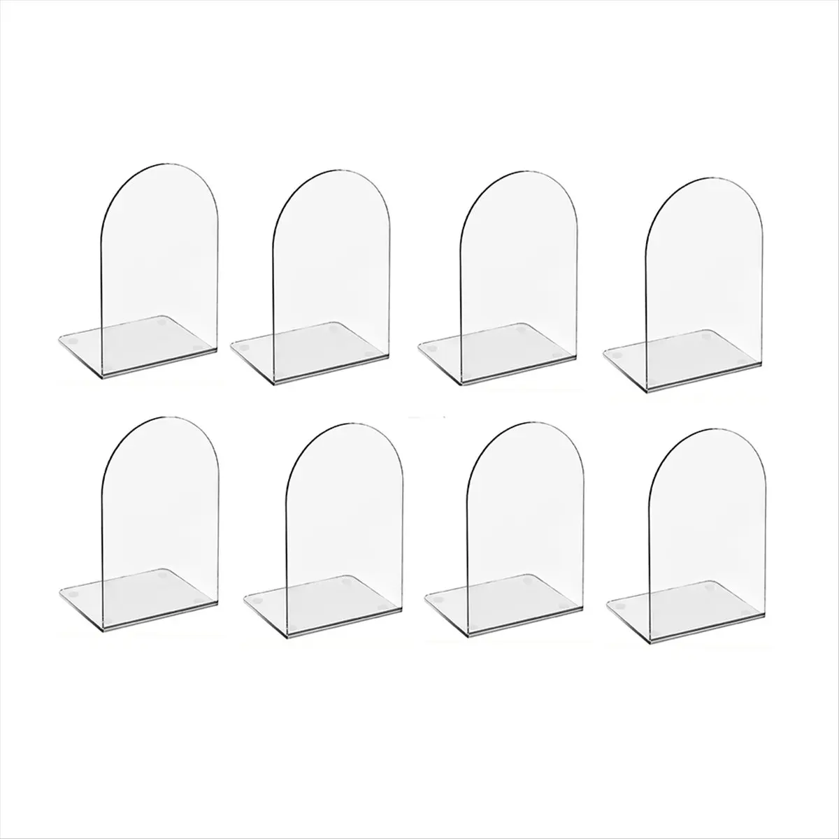 2026 Trend Acrylic Book Ends for Book Shelves Bookends Non-Skid Book End Clear Bookends for School Library and Desktop Organizer