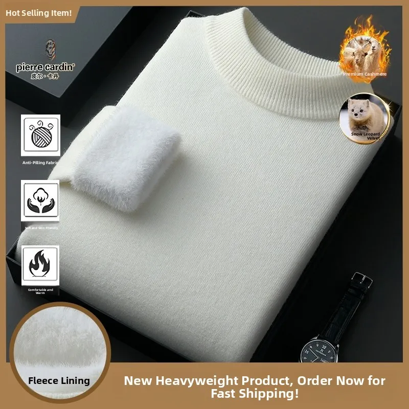 

Pierre Cardin Men's Winter Sweater Thiened Fce Warm Camere Knitwear f High Collar Woolen irt Soft Regular Fit Fas...